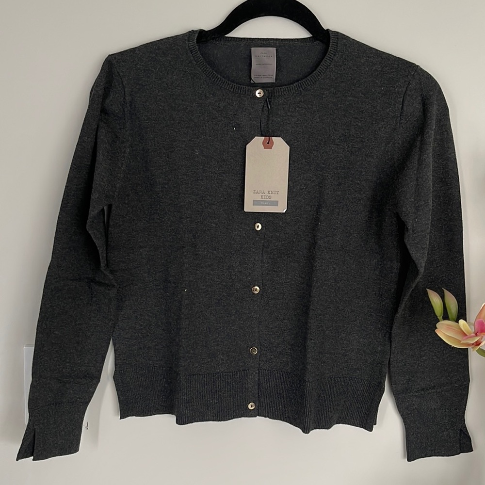 NWT ZARA Knitwear Gray Cardigans Girls Size 11-12